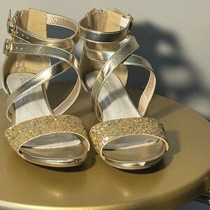 Dufannie Gold Dress Shoes for Girls Big Kid Size 6